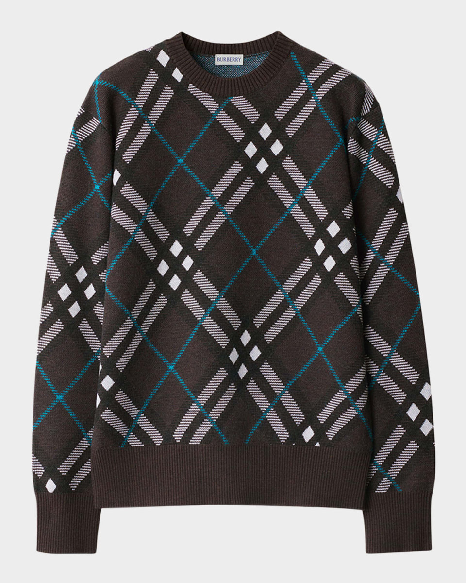 Check Crewneck Sweater